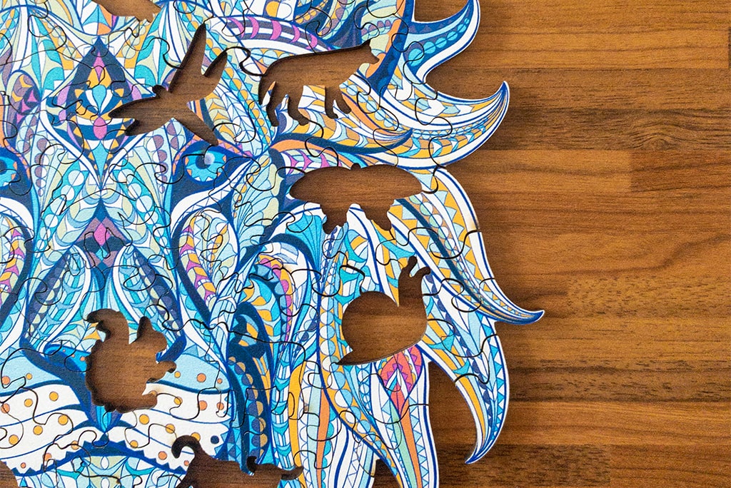 Téli oroszlán fa puzzle