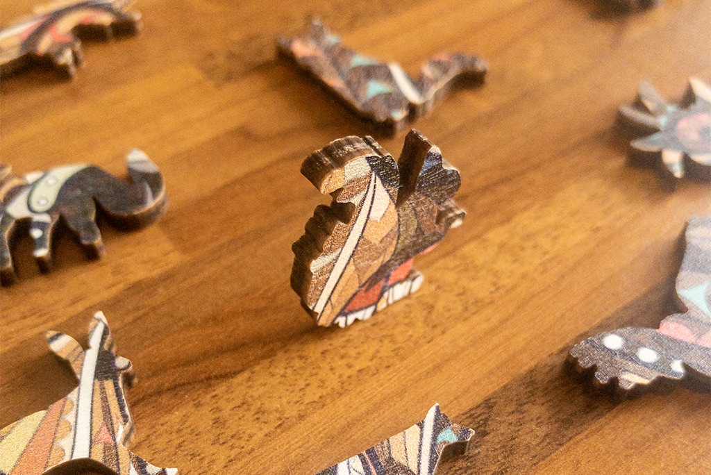 Állat formájú fa puzzle darabok. Fa puzzle