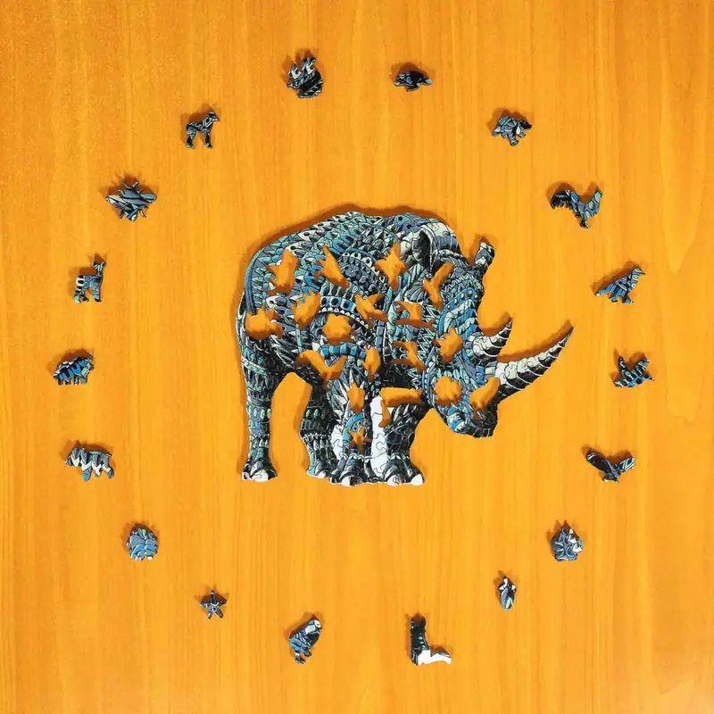 Rinocérosz fa puzzle 3 Rinocérosz fa puzzle 3