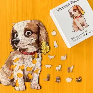 Aranyos kutya fa puzzle 1