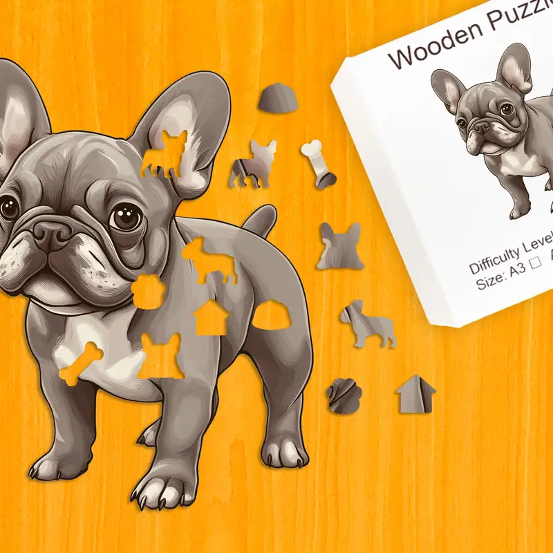 Francia bulldog fa puzzle 1 Francia bulldog fa puzzle 1