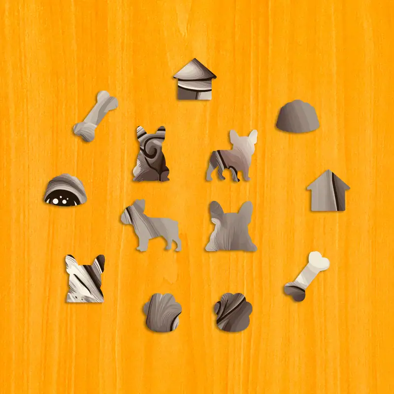 Francia bulldog fa puzzle 3 Francia bulldog fa puzzle 3