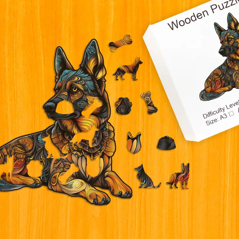 Német juhász fa puzzle 1 Német juhász fa puzzle 1